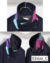 画像をギャラリービューアに読み込む, Flower charm pea coat / wool melton × sport