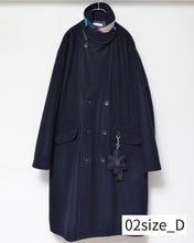 画像をギャラリービューアに読み込む, Flower charm pea coat / wool melton × sport