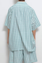 Load image into Gallery viewer, CHECK OPEN COLLAR S/S SH_BLUE CHECK/02 size