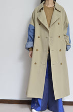 Load image into Gallery viewer, DENIM SLEEVE TRENCH COAT/BEG/02