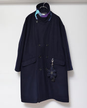 画像をギャラリービューアに読み込む, Flower charm pea coat / wool melton × sport