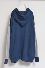 Load image into Gallery viewer, TWO-TONE HOODIE_BLUE/GREEN print/02 size