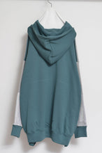 画像をギャラリービューアに読み込む, TWO-TONE HOODIE_GREEN/YELLOW print/01 size