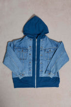画像をギャラリービューアに読み込む, DENIM * BACK PILE HOODIE/BLUE/GREEN