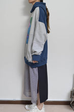 Load image into Gallery viewer, TWO-TONE HOODIE_BLUE/GREEN print/02 size
