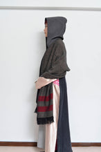 Load image into Gallery viewer, tsutae SHAWL HOODIE_LINE / RED×BLK