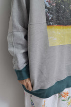 画像をギャラリービューアに読み込む, TWO-TONE HOODIE_GREEN/YELLOW print/01 size