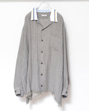 이미지를 갤러리 뷰어에 로드 , Tablecloth collar fringe shirt / linen herringbone_A