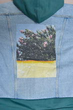 画像をギャラリービューアに読み込む, DENIM * BACK PILE HOODIE/GREEN/YELLOW