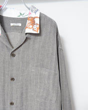 이미지를 갤러리 뷰어에 로드 , Tablecloth collar fringe shirt / linen herringbone_B