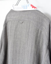 이미지를 갤러리 뷰어에 로드 , Tablecloth collar fringe shirt / linen herringbone_B