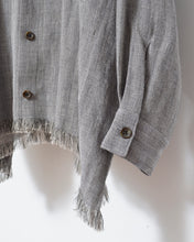 이미지를 갤러리 뷰어에 로드 , Tablecloth collar fringe shirt / linen herringbone_C