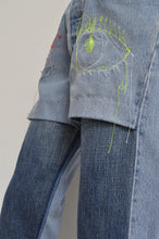 Load image into Gallery viewer, SWITCHING DENIM PT/Hi_MEGUMU YAMAMOTO_eye&face flower