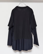 Load image into Gallery viewer, Fake layered T-shirt / BLACK_C