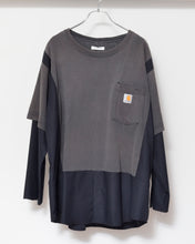 Load image into Gallery viewer, Fake layered T-shirt / BLACK_E
