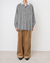 이미지를 갤러리 뷰어에 로드 , Tablecloth collar fringe shirt / linen herringbone_A