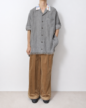 이미지를 갤러리 뷰어에 로드 , Tablecloth collar fringe shirt / linen herringbone_C