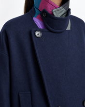 画像をギャラリービューアに読み込む, Flower charm pea coat / wool melton × sport