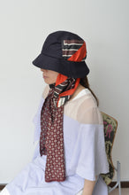 Load image into Gallery viewer, SCARF DROOPY BUCKET HAT_NAV_07