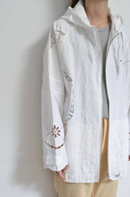 Load image into Gallery viewer, TABLE CLOTH ZIP-UP HOODIE/WHT/02 size_A