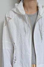 Load image into Gallery viewer, TABLE CLOTH ZIP-UP HOODIE/WHT/02 size_A