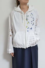 Load image into Gallery viewer, TABLE CLOTH ZIP-UP HOODIE/WHT/01 size