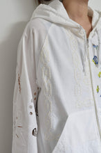 Load image into Gallery viewer, TABLE CLOTH ZIP-UP HOODIE/WHT/01 size