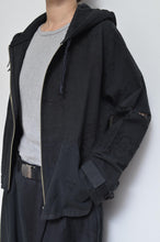 Load image into Gallery viewer, TABLE CLOTH ZIP-UP HOODIE/BLK/01 size