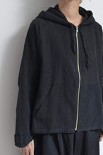 Load image into Gallery viewer, TABLE CLOTH ZIP-UP HOODIE/BLK/01 size