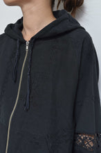 Load image into Gallery viewer, TABLE CLOTH ZIP-UP HOODIE/BLK/01 size