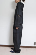 Load image into Gallery viewer, TABLE CLOTH ZIP-UP HOODIE/BLK/01 size