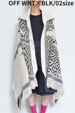 Load image into Gallery viewer, tsutae SHAWL HOODIE_SHUMAG / OFF WH×BLK