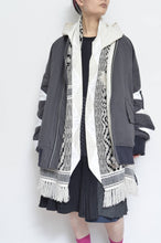 Load image into Gallery viewer, tsutae SHAWL HOODIE_SHUMAG / OFF WH×BLK