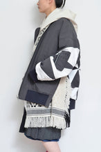 Load image into Gallery viewer, tsutae SHAWL HOODIE_SHUMAG / OFF WH×BLK