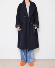 画像をギャラリービューアに読み込む, Flower charm pea coat / wool melton × sport