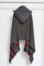 Load image into Gallery viewer, tsutae SHAWL HOODIE_LINE / RED×BLK