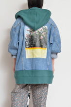 画像をギャラリービューアに読み込む, DENIM * BACK PILE HOODIE/BLUE/MIND GAME