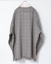 이미지를 갤러리 뷰어에 로드 , Table Cloth Collar Check Fringe Shirt