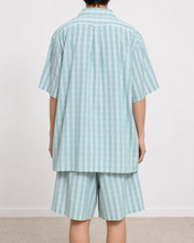 画像をギャラリービューアに読み込む, CHECK OPEN COLLAR S/S SH_BLUE CHECK/02 size