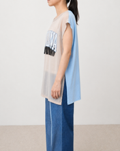 Load image into Gallery viewer, VOILLE FRINGE NO-SLEEVE T_BEG