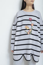 Load image into Gallery viewer, RIPPLE WAVE HEM KNIT P/O w/NECK PARTS(BORDER)_B