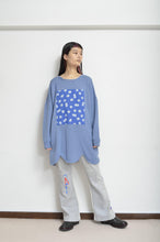 画像をギャラリービューアに読み込む, RIPPLE WAVE HEM KNIT P/O w/NECK PARTS(BLUE)