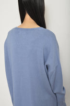 画像をギャラリービューアに読み込む, RIPPLE WAVE HEM KNIT P/O w/NECK PARTS(BLUE)