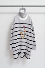 Load image into Gallery viewer, RIPPLE WAVE HEM KNIT P/O w/NECK PARTS(BORDER)_B