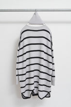 Load image into Gallery viewer, RIPPLE WAVE HEM KNIT P/O w/NECK PARTS(BORDER)_B