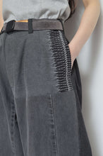 画像をギャラリービューアに読み込む, BLK DENIM WIDE TUCK PT 01