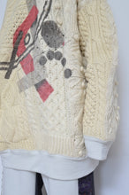 画像をギャラリービューアに読み込む, SWITCHING KNIT HOODIE(PRINT) 01/OFF WHITE_X