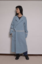 画像をギャラリービューアに読み込む, WOOL NO-COLLAR ROBE/MINT BLUE