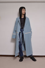 画像をギャラリービューアに読み込む, WOOL NO-COLLAR ROBE/MINT BLUE