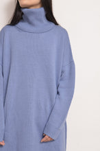 Load image into Gallery viewer, RIPPLE WAVE HEM KNIT P/O w/NECK PARTS_S.BLU